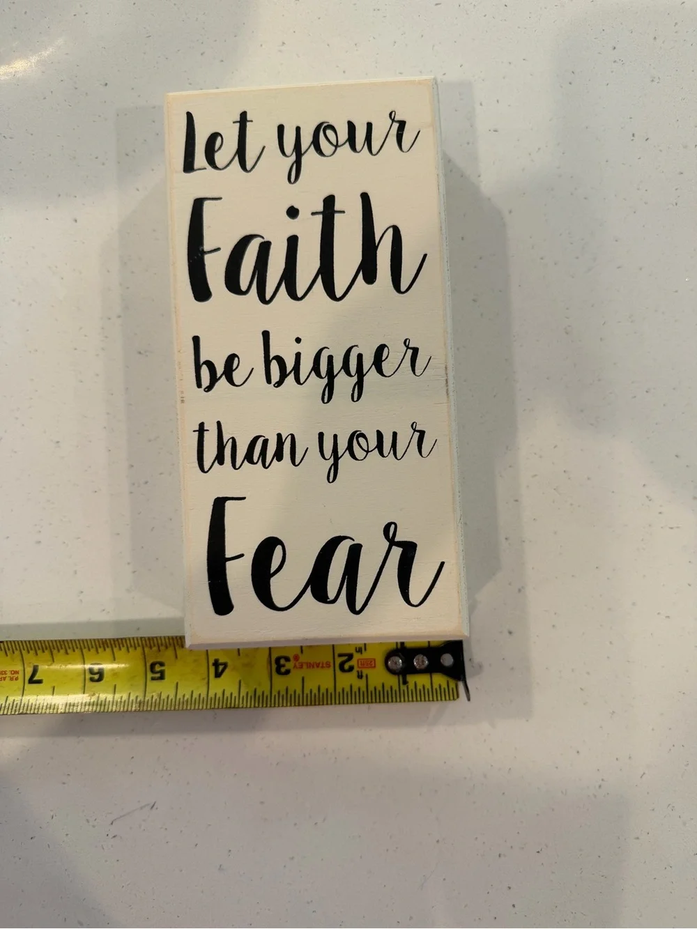 Inspirational 'Let Your Faith Be Bigger Than Your Fear' Wall Art - White/Black